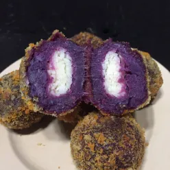 Bola Ubi Ungu isi Cokelat & Keju #JagoMasakMinggu1Periode3