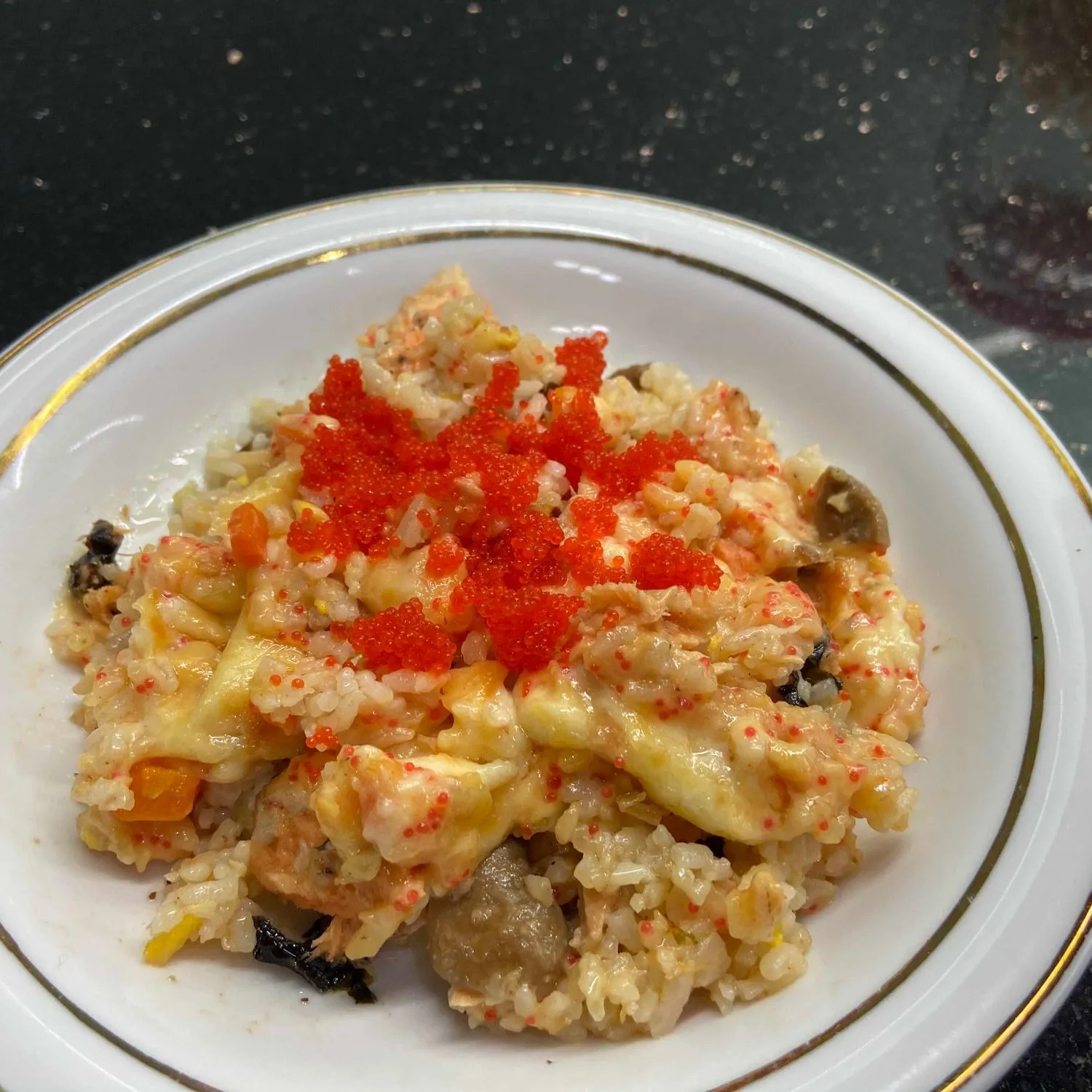Salmon Baked Rice With Mentai Sauce