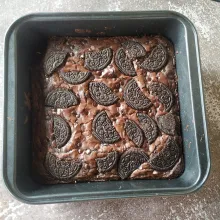 Lalu panggang selama 30 menit suhu 180° (suhu & waktu silakan sesuaikan dengan oven masing). Angkat,keluarkan dari loyang,potong² & sajikan.