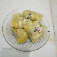 Pangsit Ayam Kangkung Kukus #JagoMasakMinggu3Periode3