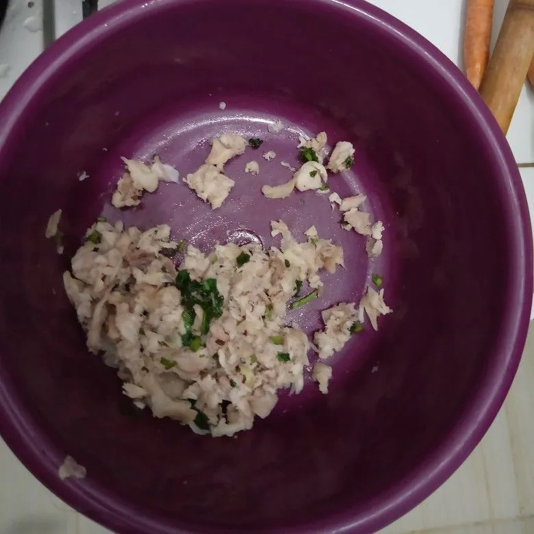 Step 6 Pangsit Ayam Kangkung Kukus