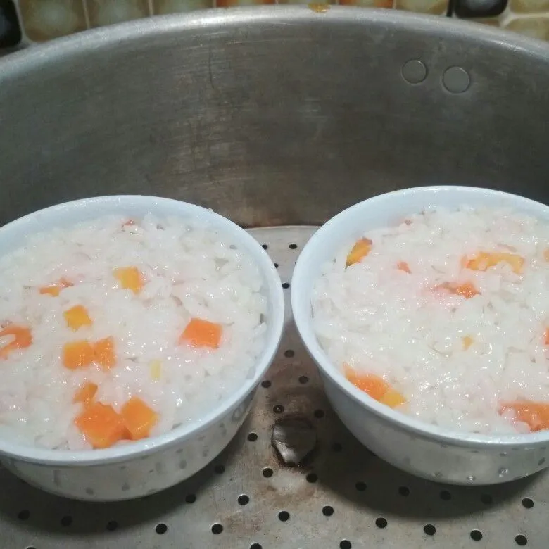 Step 5 Nasi Tim Udang