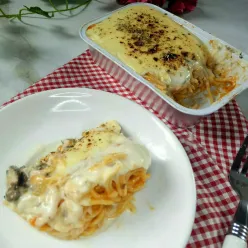 Spaghetti Brulee Sosis Jamur #JagoMasakMinggu4Periode3
