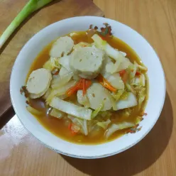 Tumis Sawi Putih Bakso