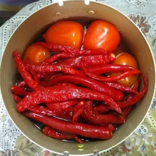 Rebus sampai matang tomat dan cabe.