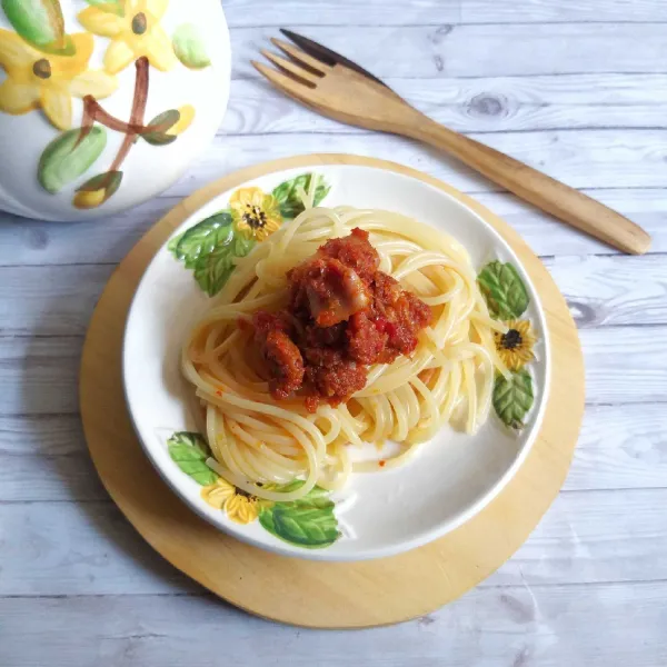 Spaghetti Sambal Cumi #JagoMasakMinggu5Periode3