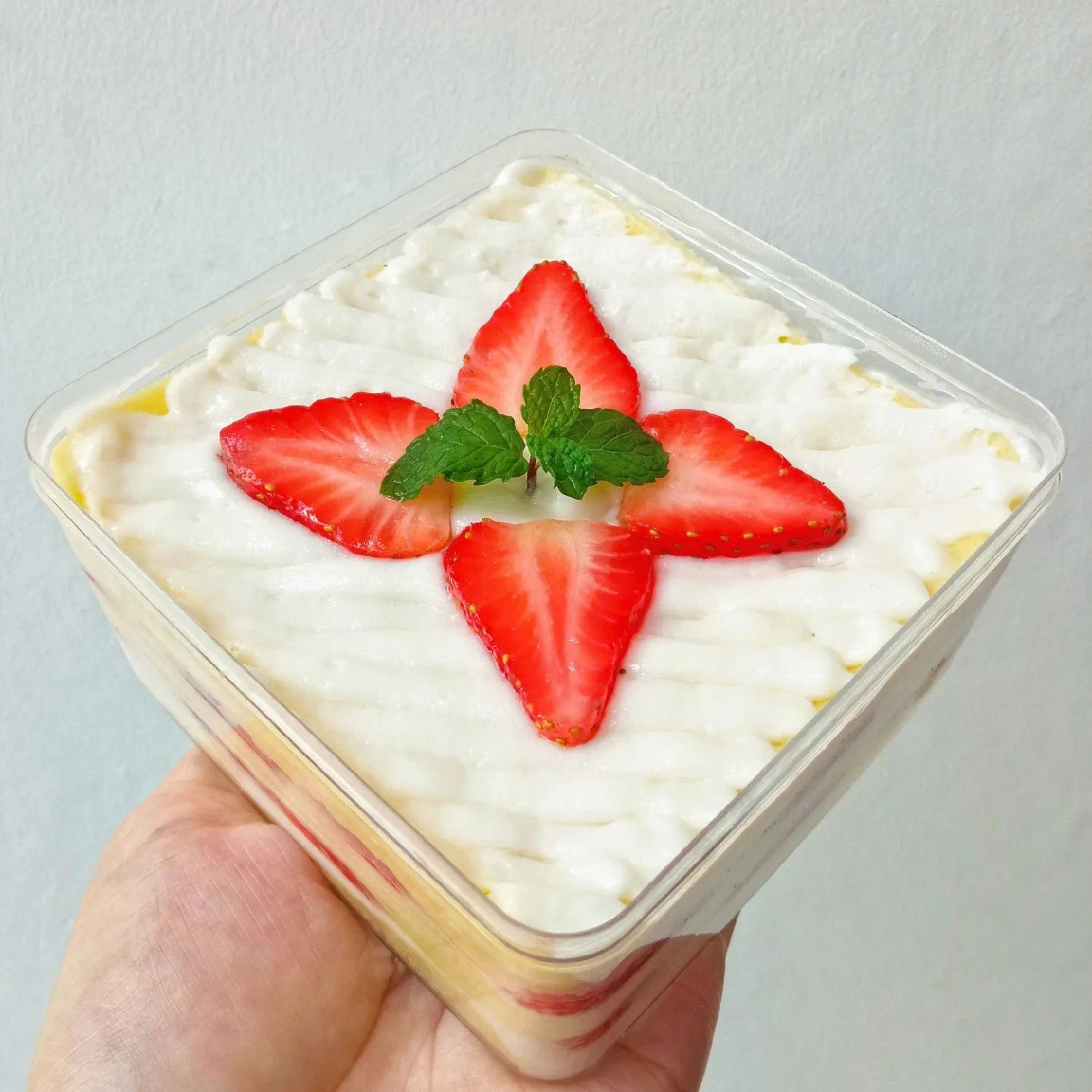 Vanilla Strawberry Mille Crepe Box