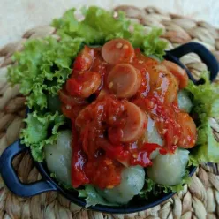 Cilok isi Ayam Saus Spaghetti #JagoMasakMinggu5Periode3