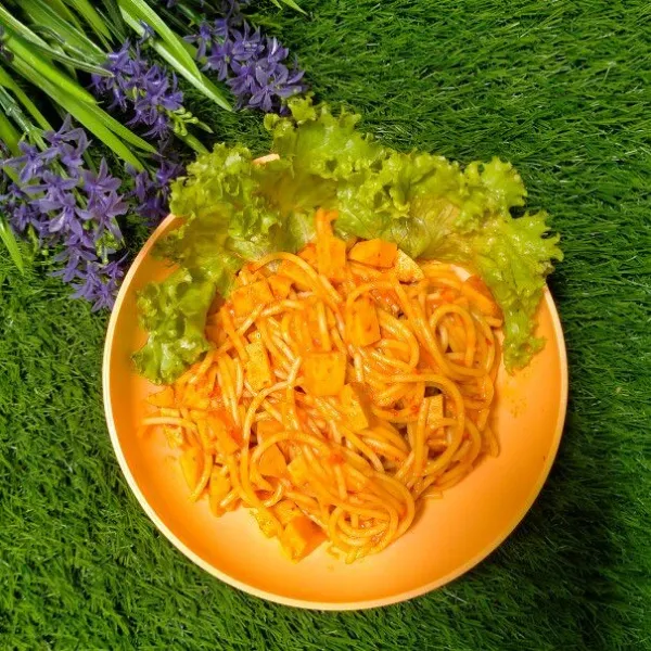 Spaghetti Krengseng siap disajikan