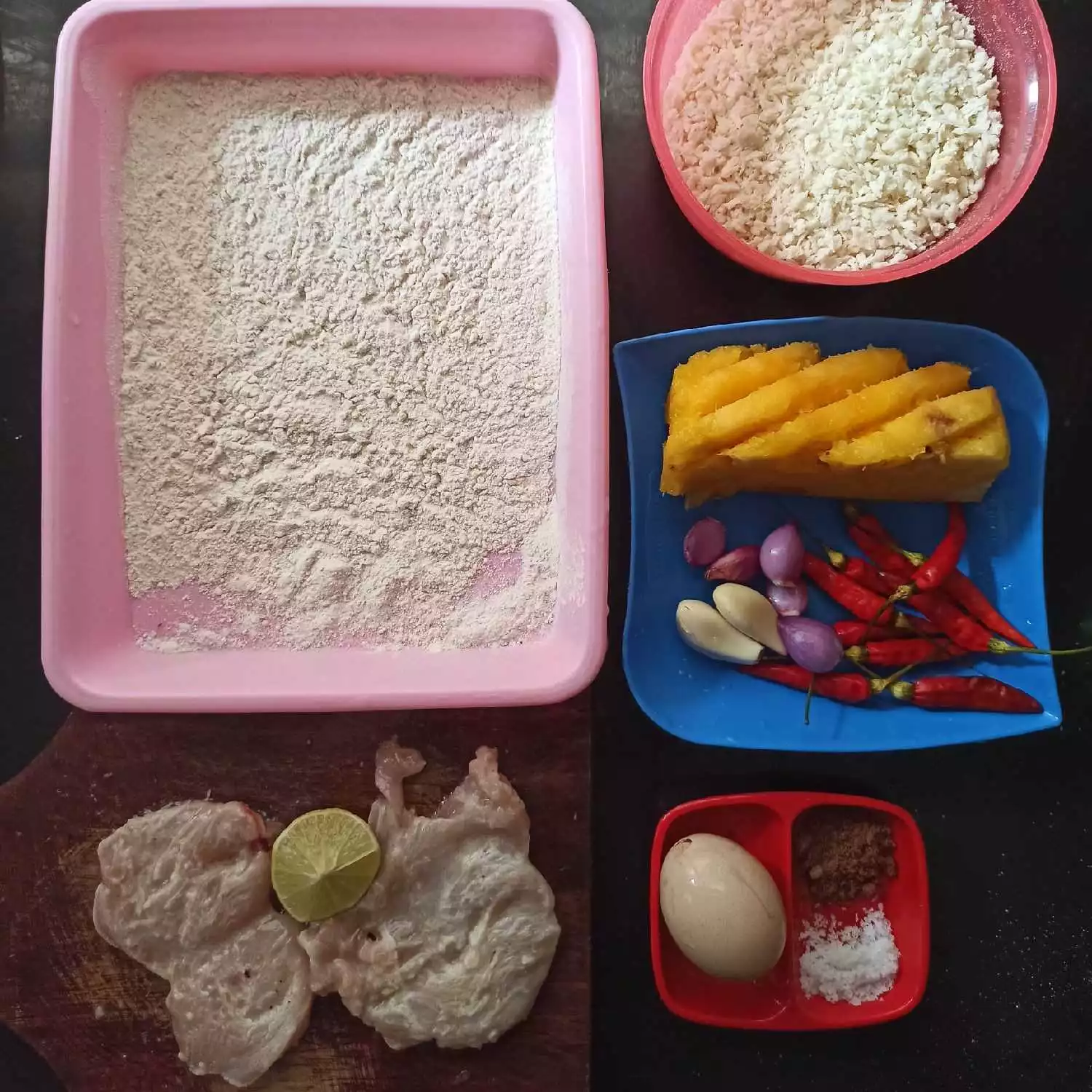 Step 1 Chicken Parmigiana Sambal Nanas