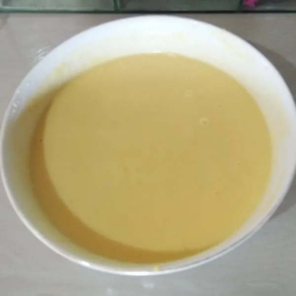 Hasil adonannya akan cair.