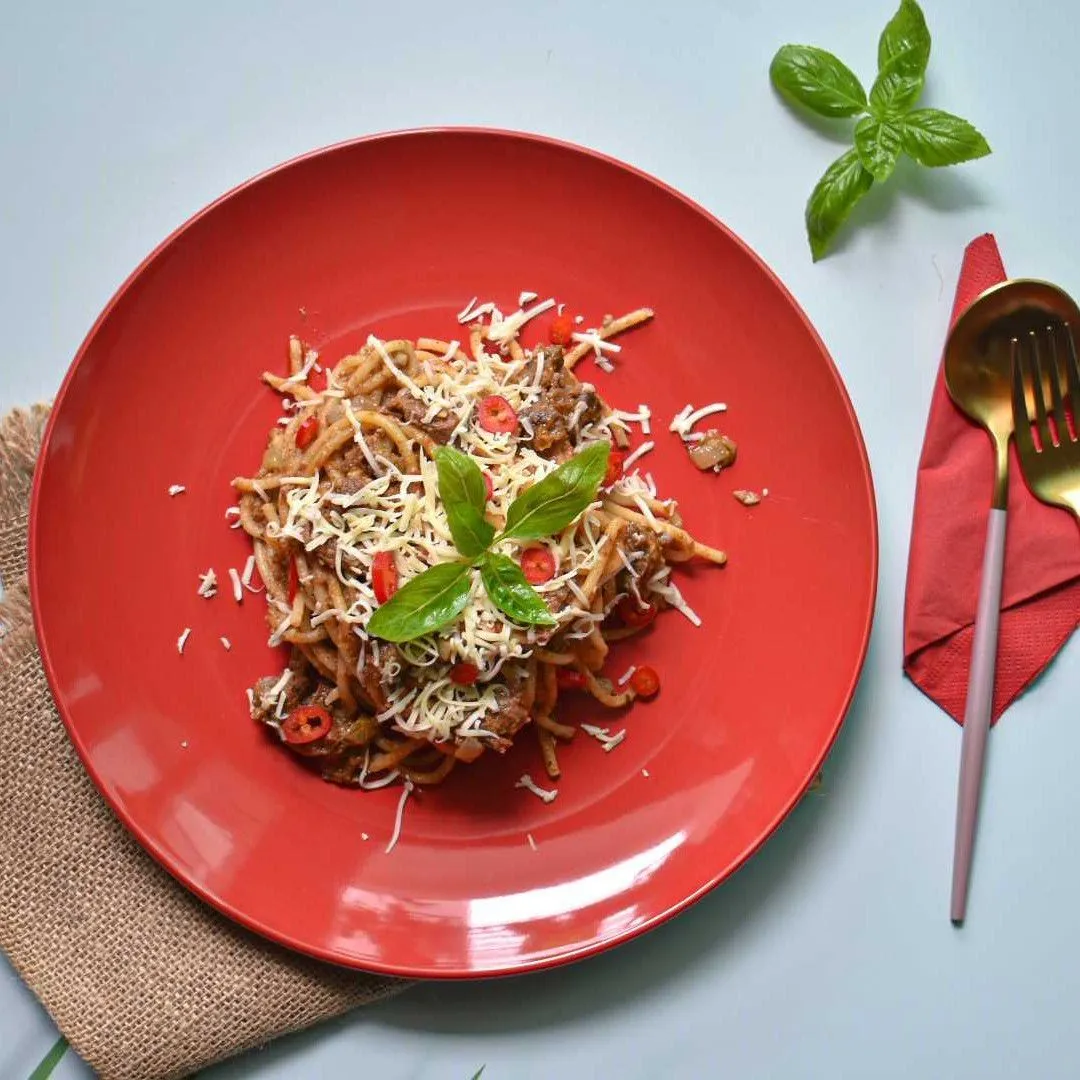 Spaghetti Rendang Padang #JagoMasakMinggu5Periode3