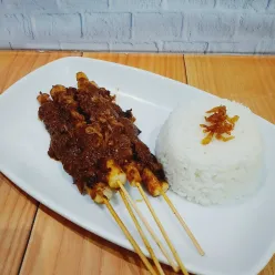 Sate Jamur dan Bumbu Kacang