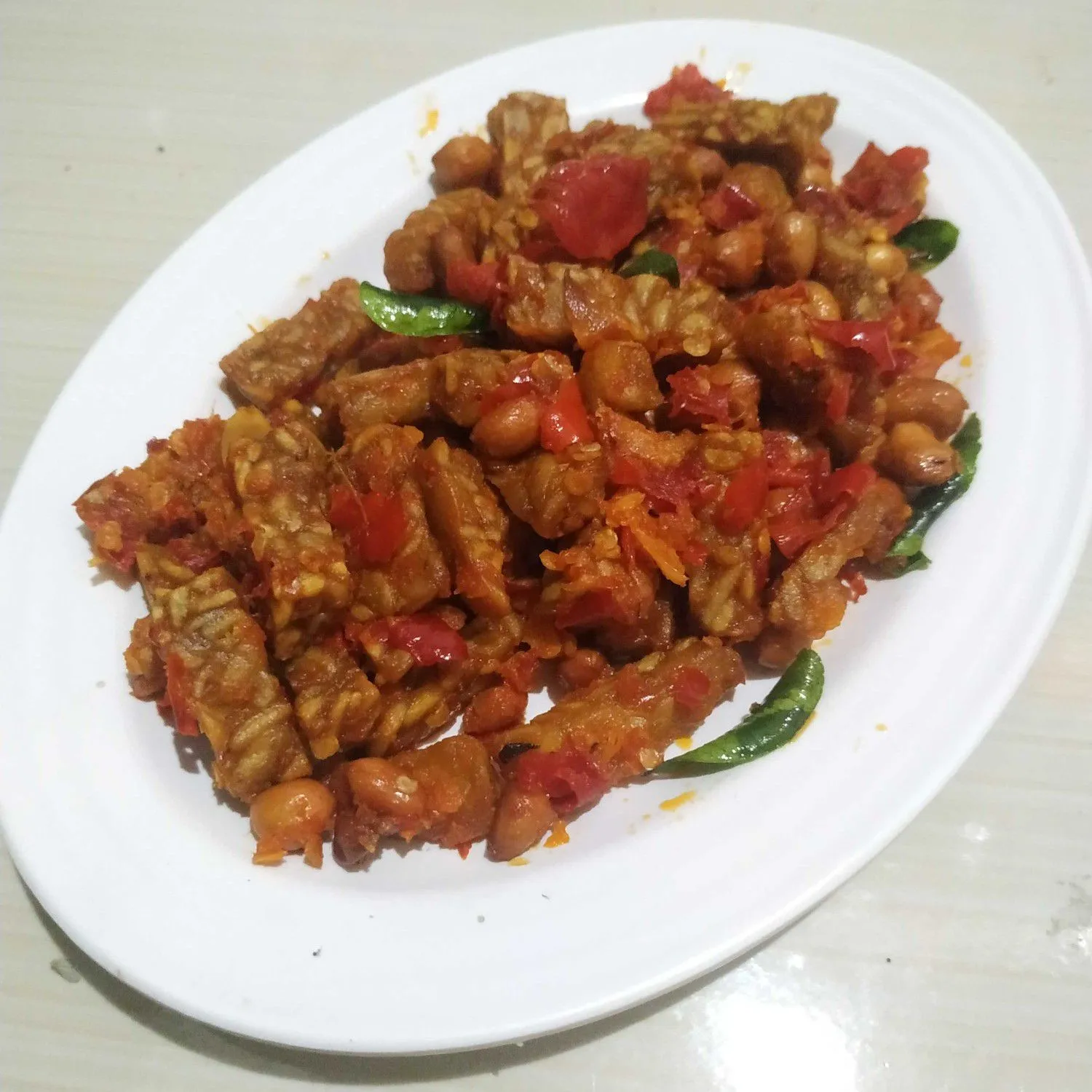 Tempe Kacang Bumbu Merah