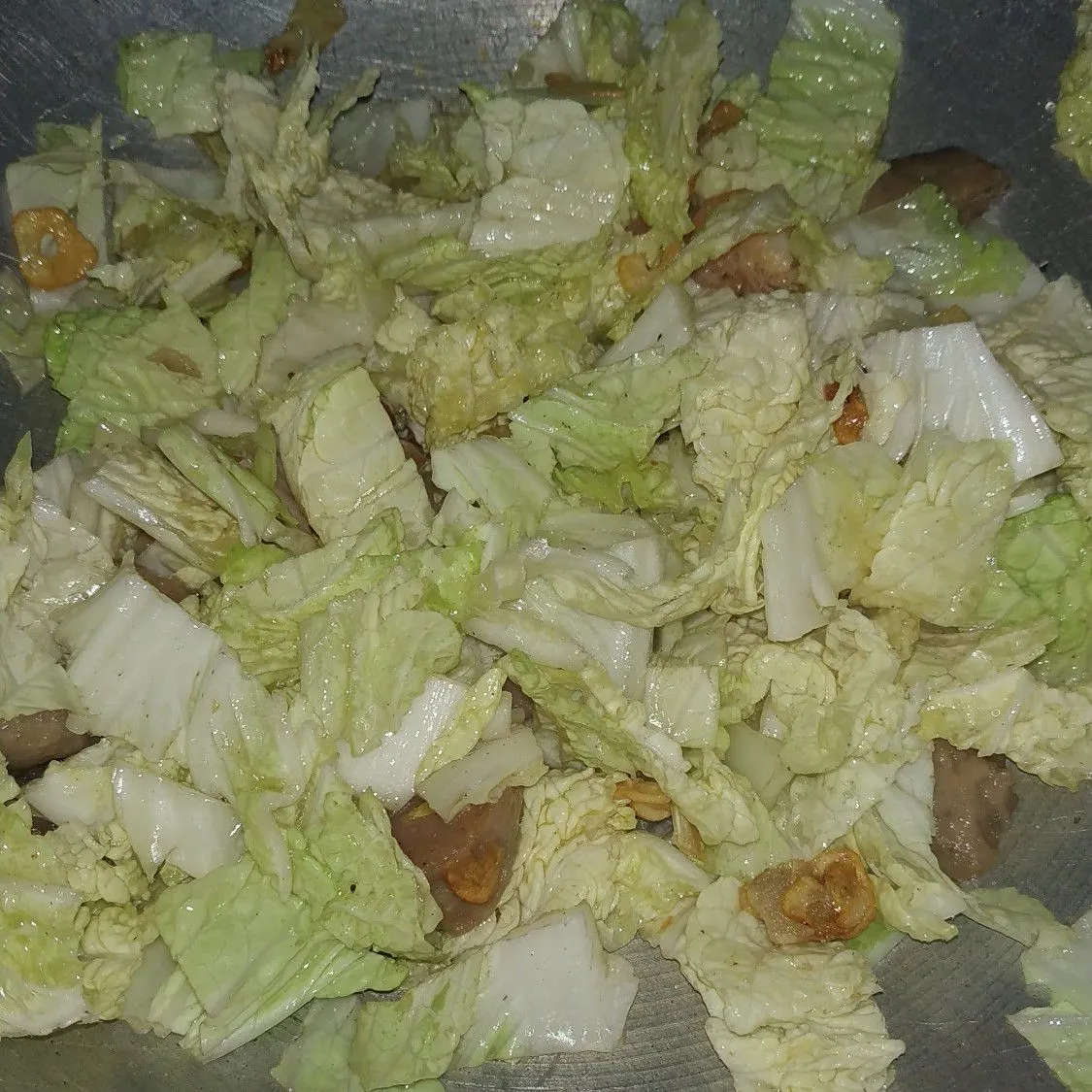 Step 4 Tumis Sawi Putih Udang Bakso