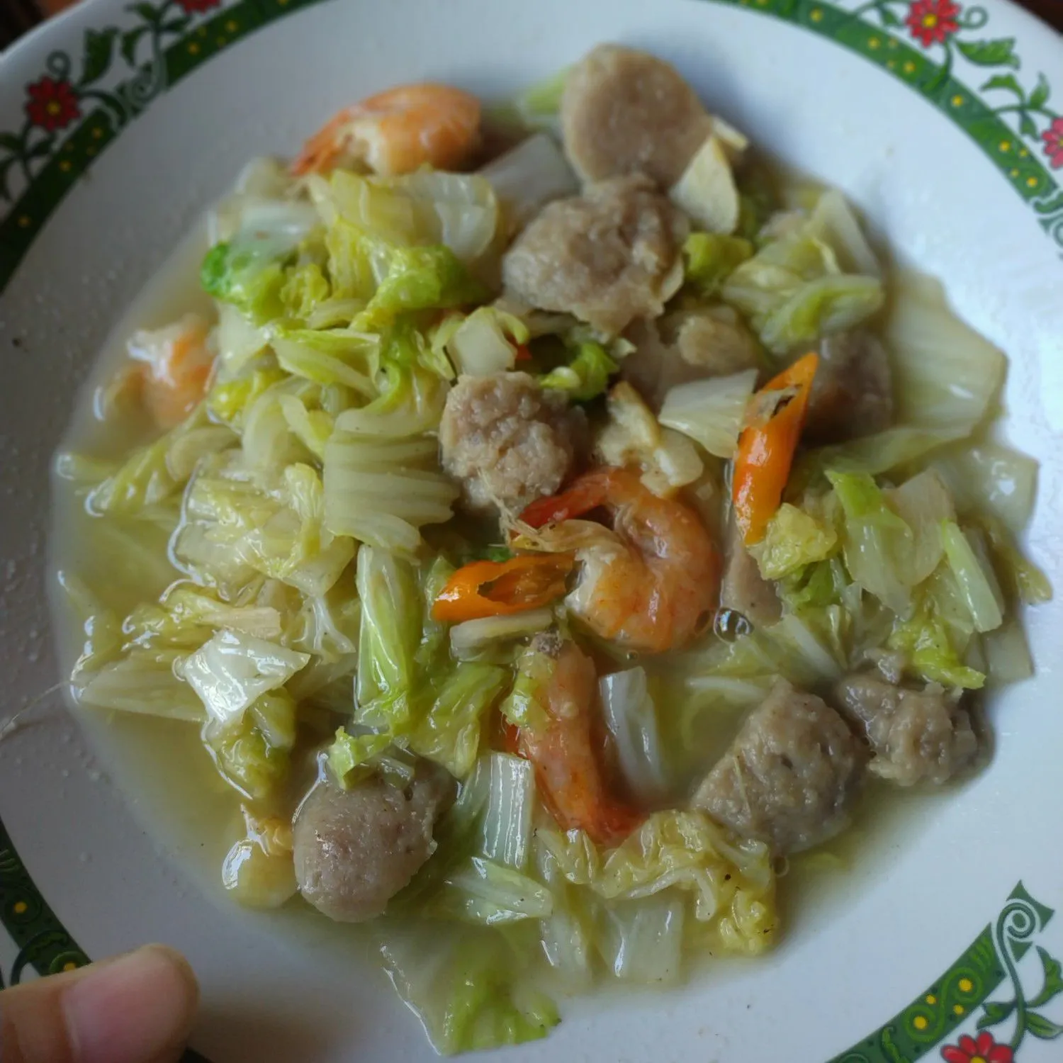 Step 7 Tumis Sawi Putih Udang Bakso