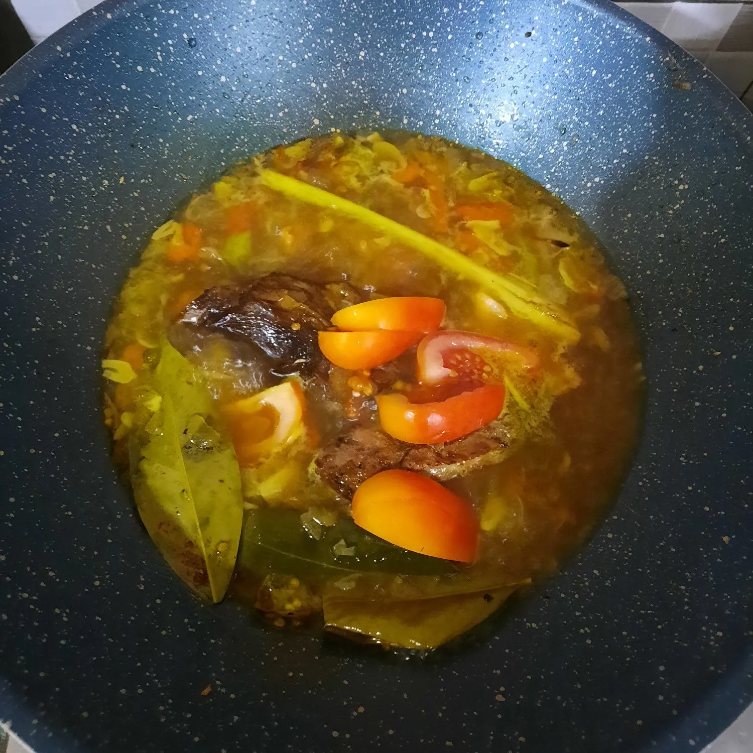 Step 6 Pallumara Ikan Pari Asap
