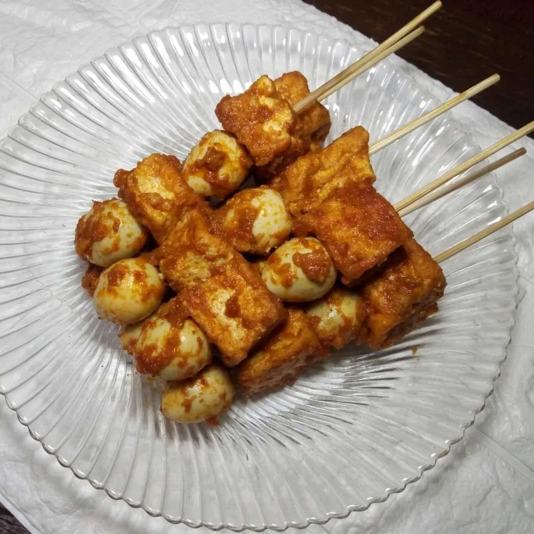 Sate Telur Puyuh Tahu Bumbu Bali