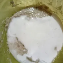 Tuangkan santan, aduk rata.