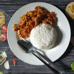 Nasi Gila Sosis Ayam Udang