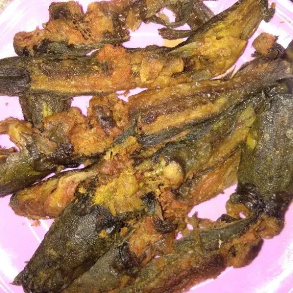 Goreng lele, tiriskan.
