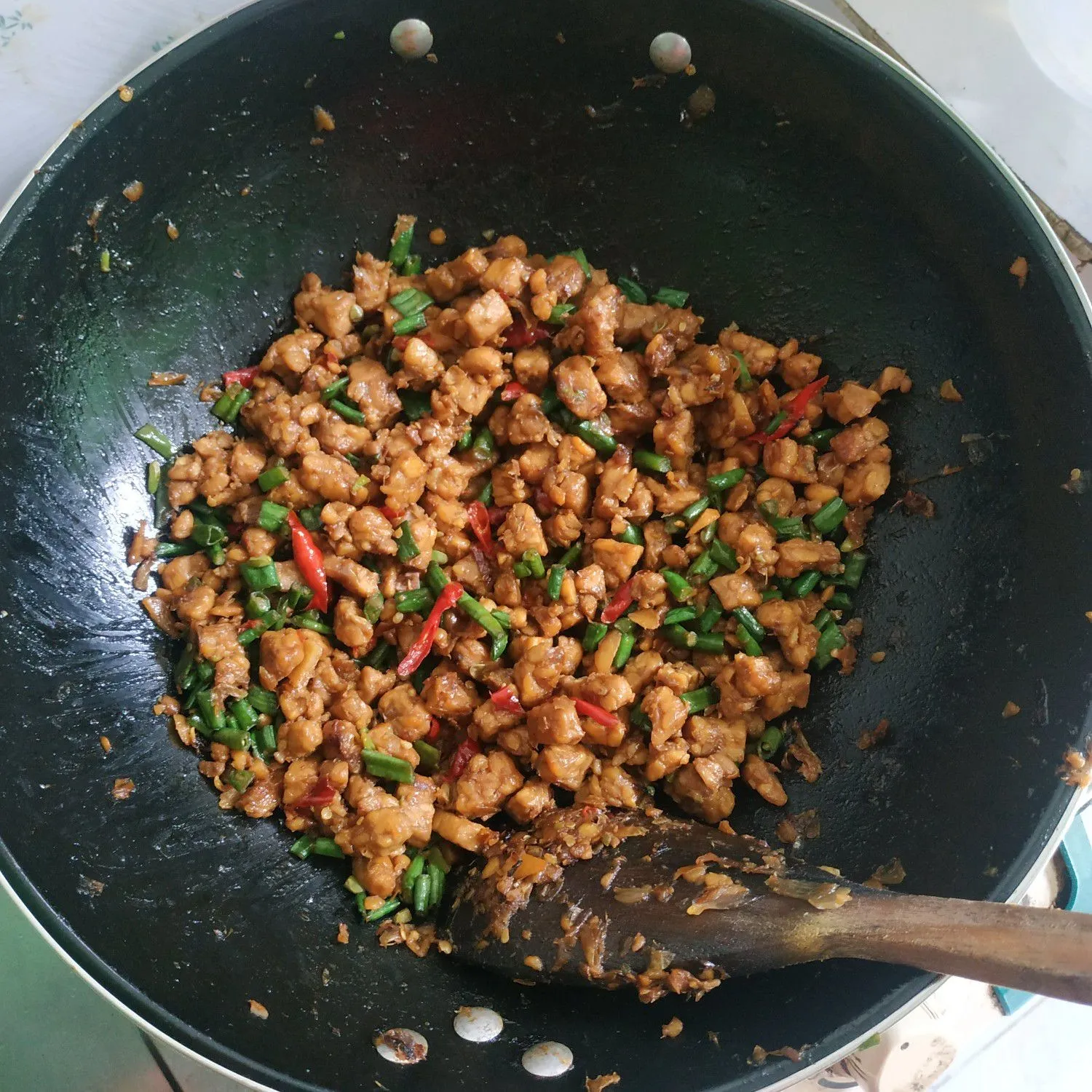 Step 10 Tumis Tempe Kacang Panjang