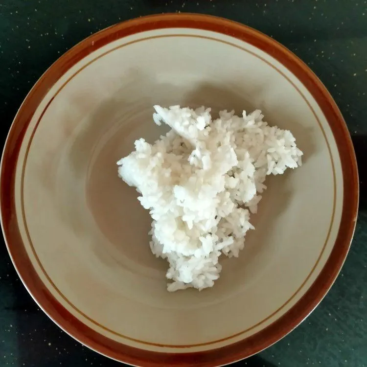 Step 1 Bubur Nasi Merah Putih