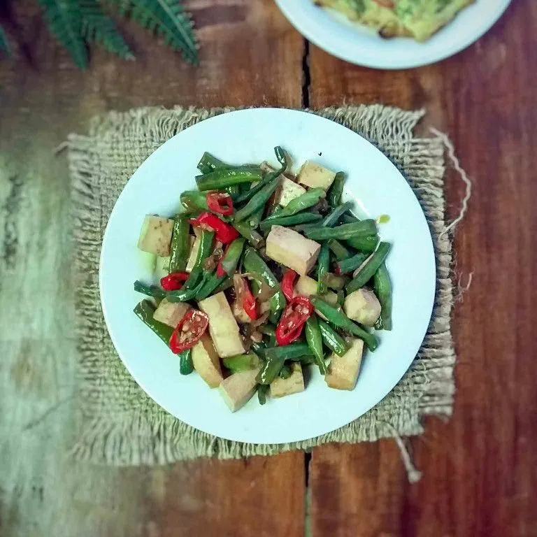 Oseng Putih Telur Kacang panjang