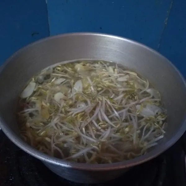 Masukan cambah yang sudah dicuci bersih ke dalamnya