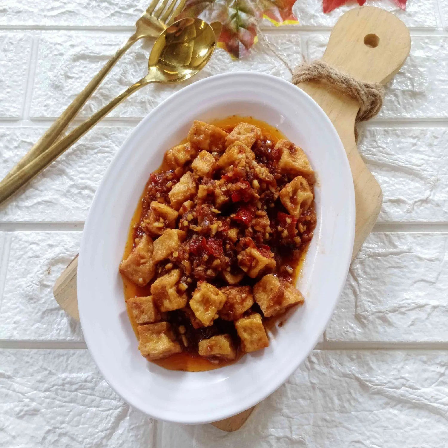 Oseng Tahu Pedas Kacang Tanah