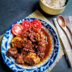 Krengsengan Daging Sapi Tahu