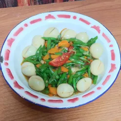 Oseng Buncis Wortel Telur Puyuh