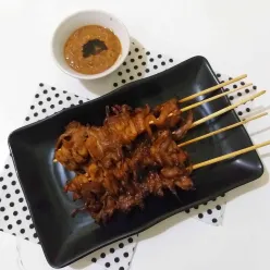 Sate Jamur Tiram Bumbu Pecel
