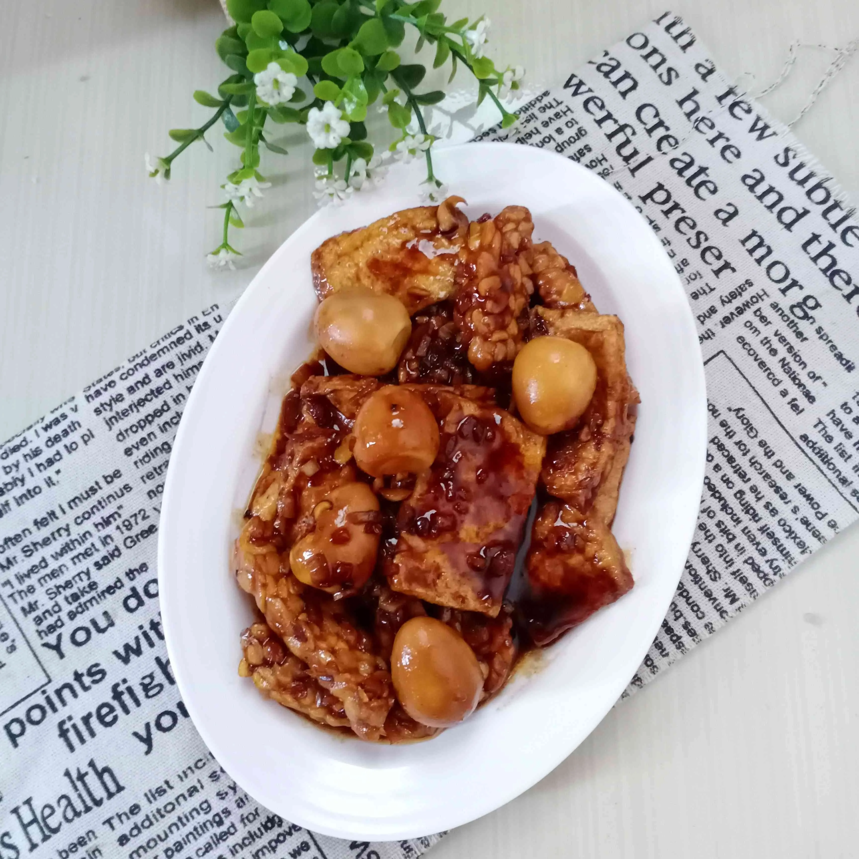 Tahu Tempe Telur Puyuh Masak Kecap