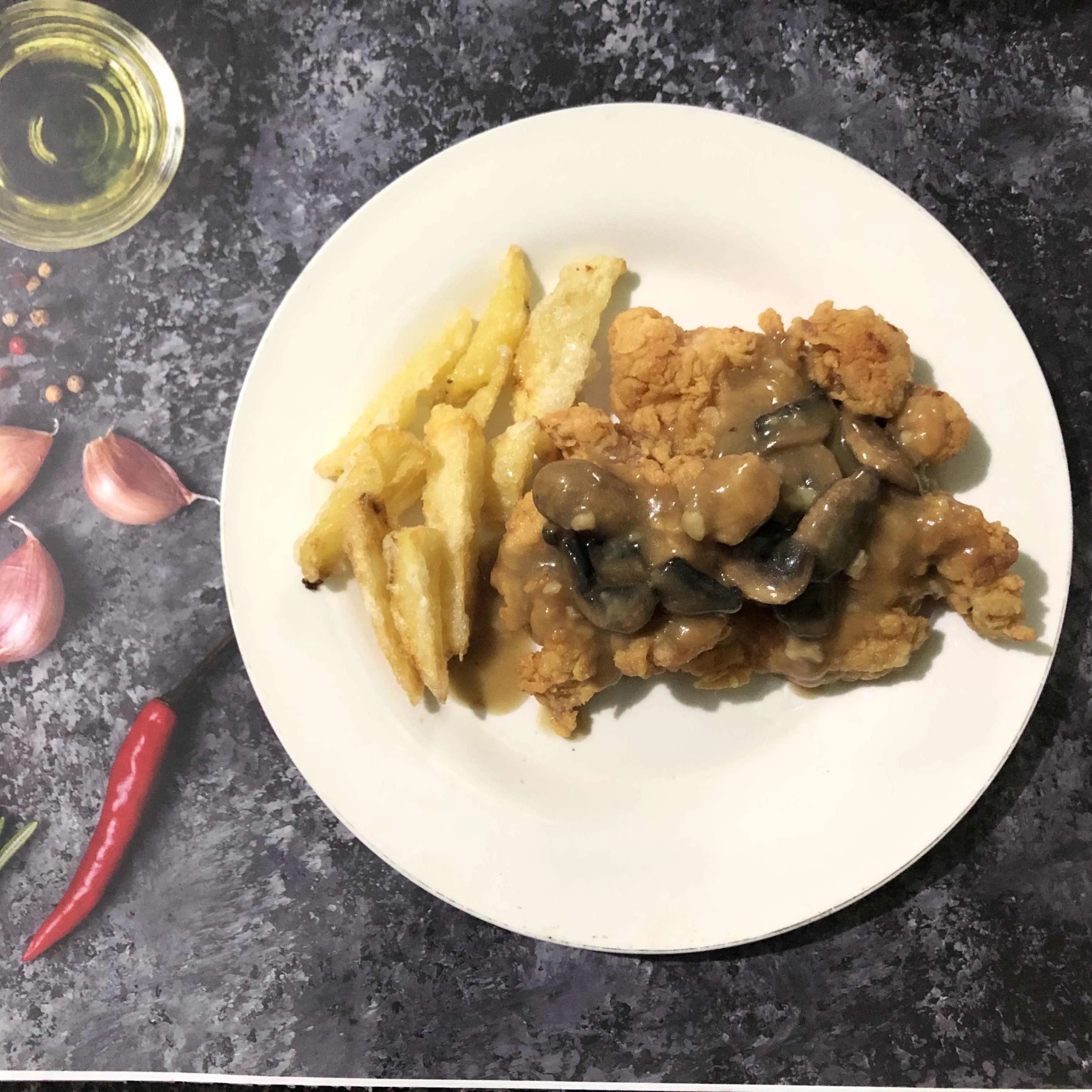 Crispy Chicken Steak With Mushroom