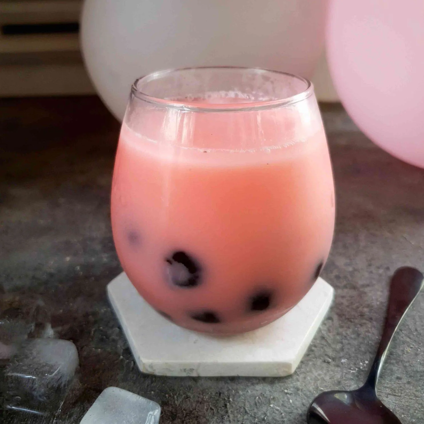 Pink Lava with Boba