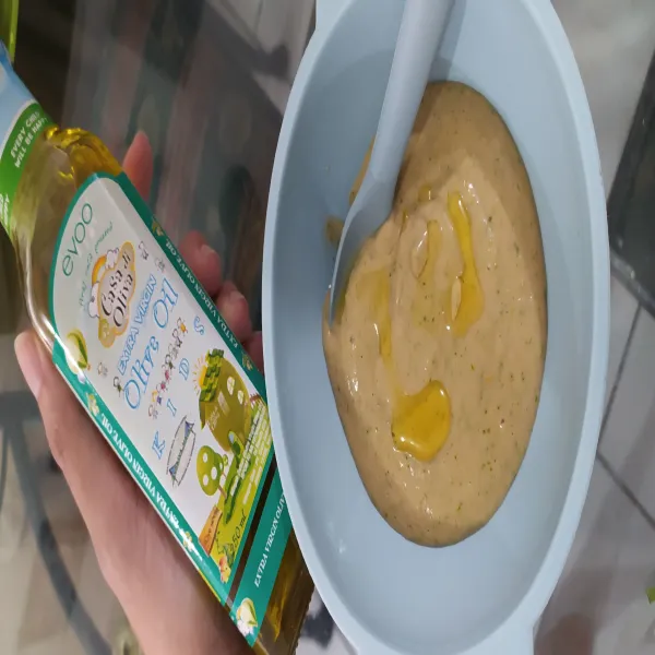 Pindahkan ke mangkok makan baby dan siap disajikan dengan menambahkan olive oil evoo
