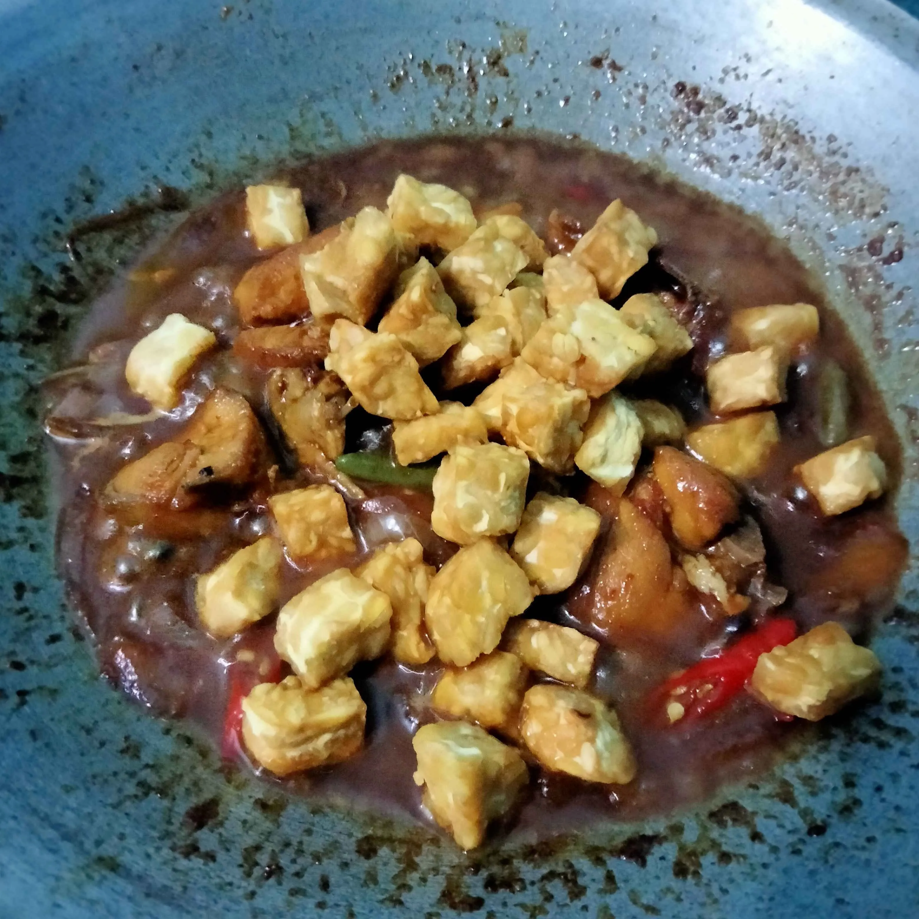 Step 7 Ayam dan Tempe Kecap Lada Hitam