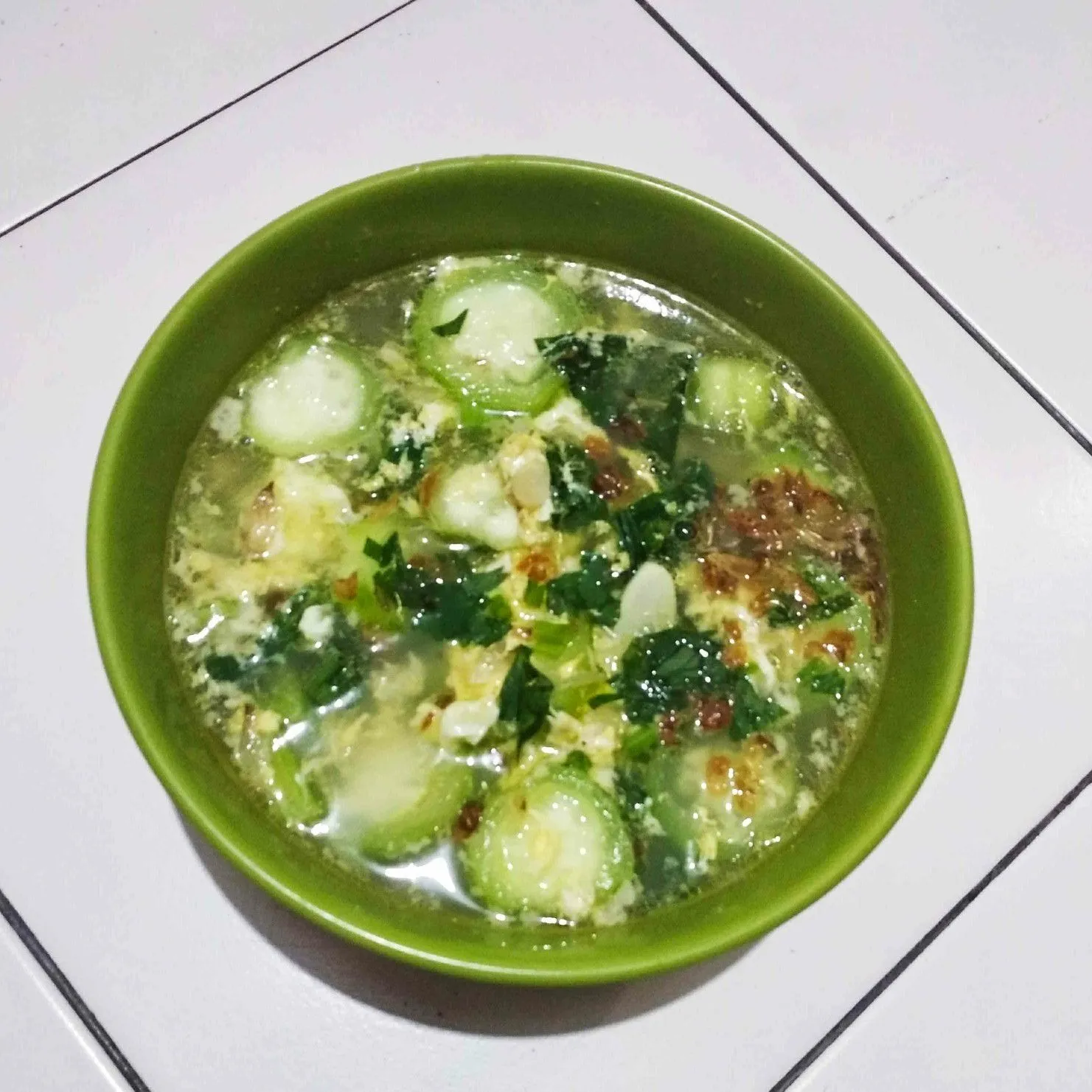 Oyong Sawi Kuah Telur