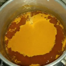 Jerang diatas api sampai dia mendidih beberapa saat. Matikan api.