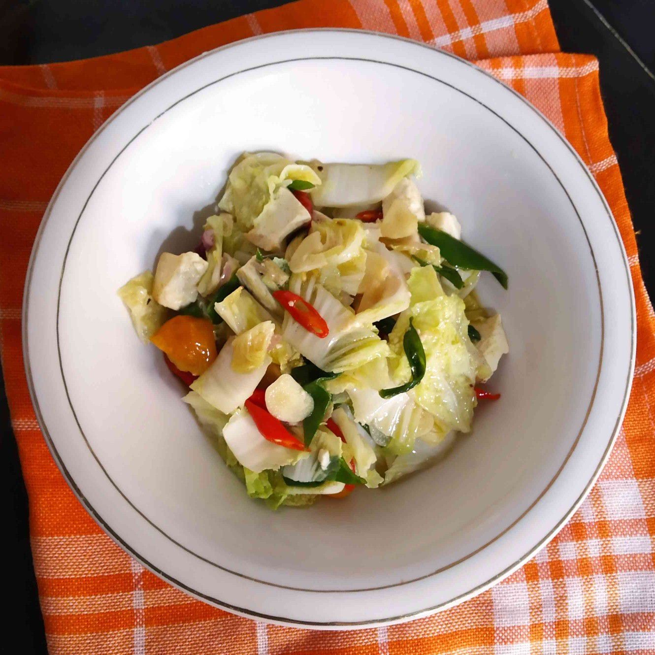 Langkah-langkah memasak oseng sawi tahu putih