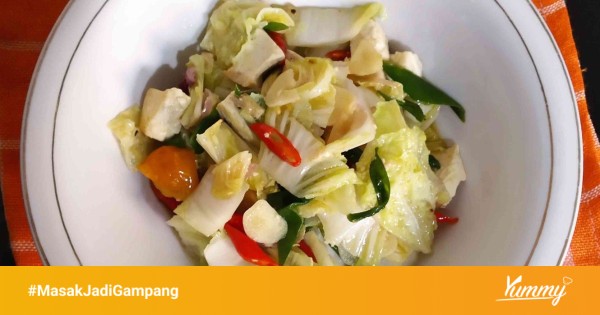 Langkah-langkah memasak oseng sawi tahu putih