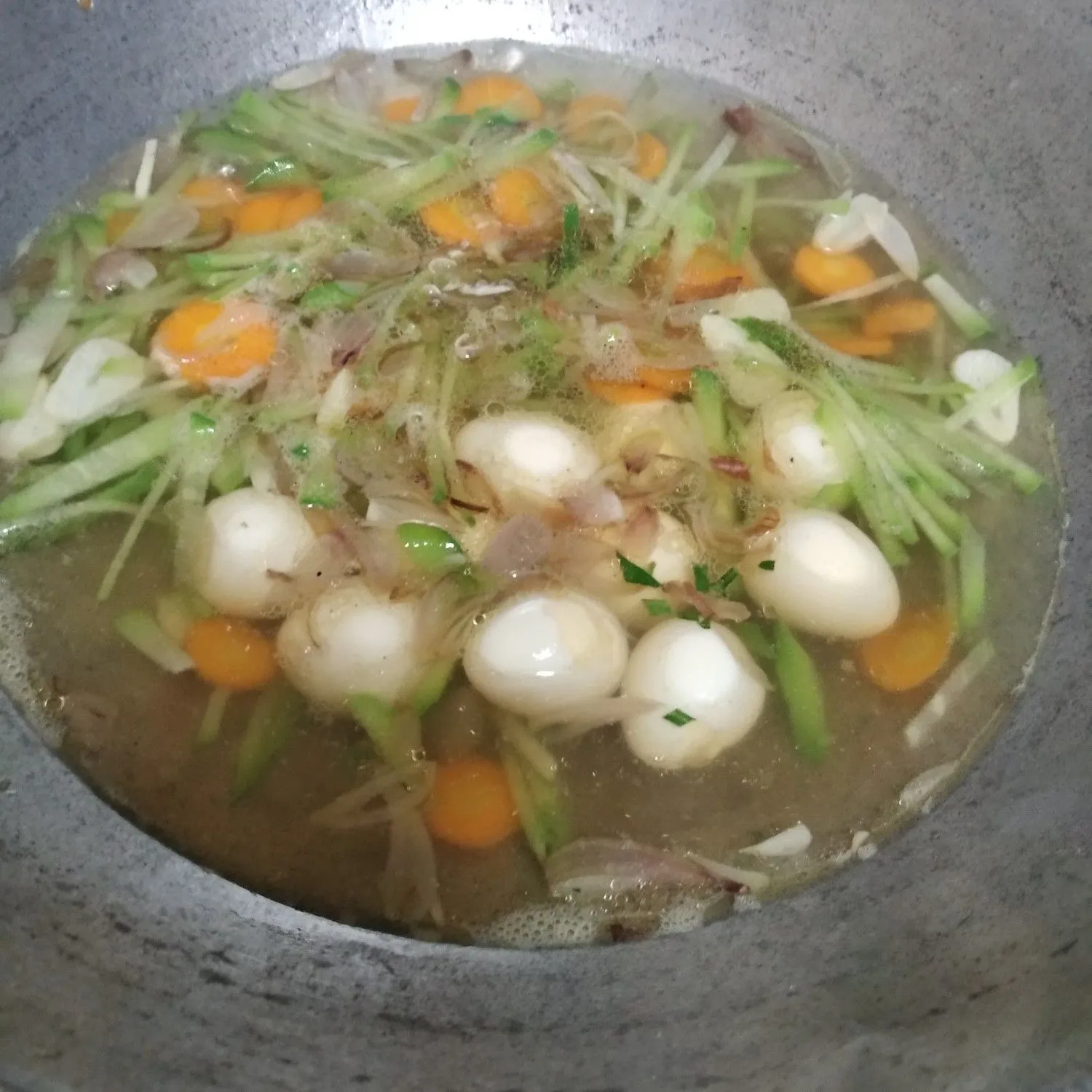 Step 5 Bening Sayur Telur Puyuh