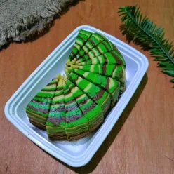 Bolu Zebra Pandan Coklat Tanpa Oven