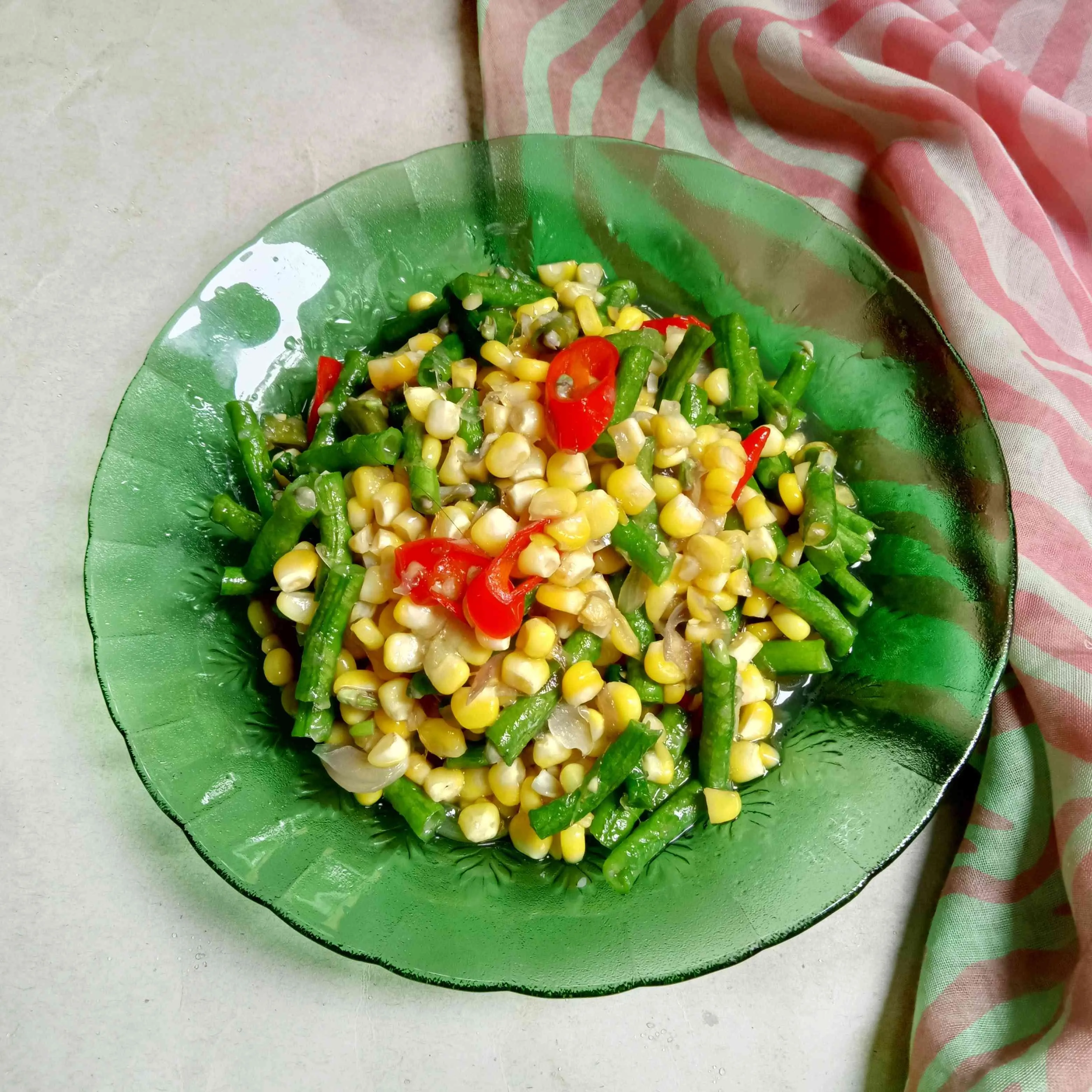 Tumis Kacang Panjang dan Jagung