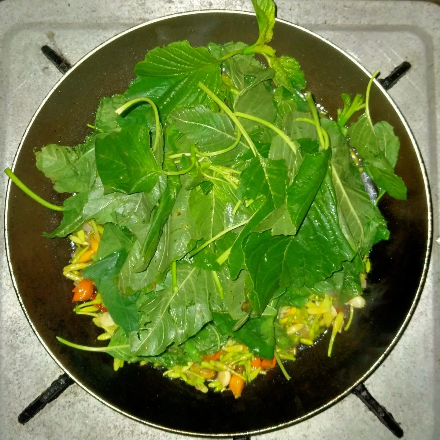 Step 6 Tumis Bayam Kembang Kates Pedas