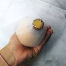 Masukkan adonan ke dalam pipig bag rangkap dua yang telah diberi spuit, cetak di loyang yang sudah dioles tipis dengan margarin. Oven hingga matang.