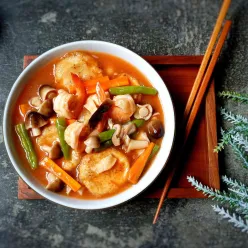 Tahu Siram Saus Udang Jamur