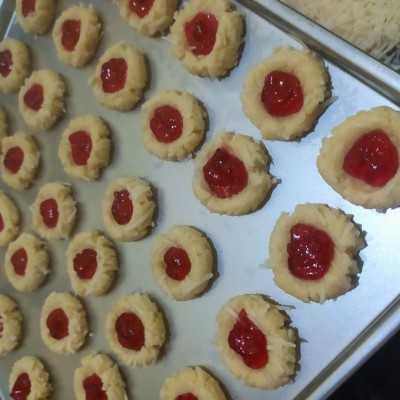 Step 5 Thumbprint Strawberry Cheese Cookies #1Resep1NasiBungkus