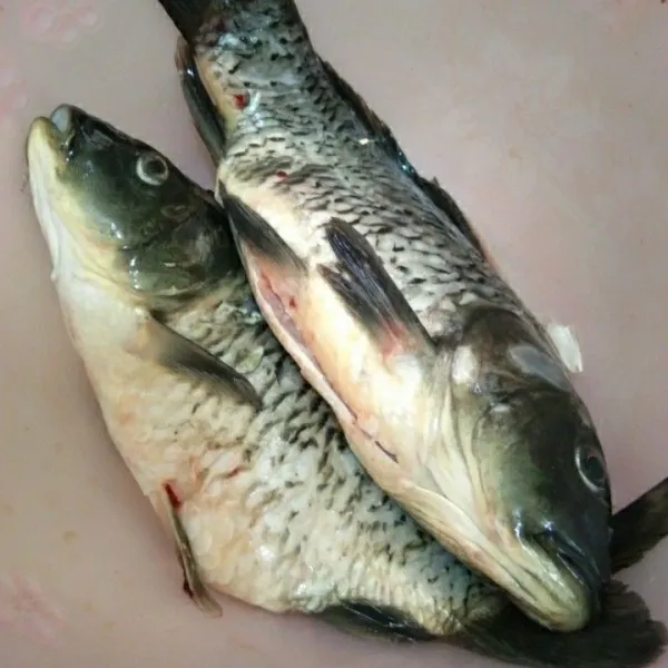 cuci bersih ikan, tiriskan.